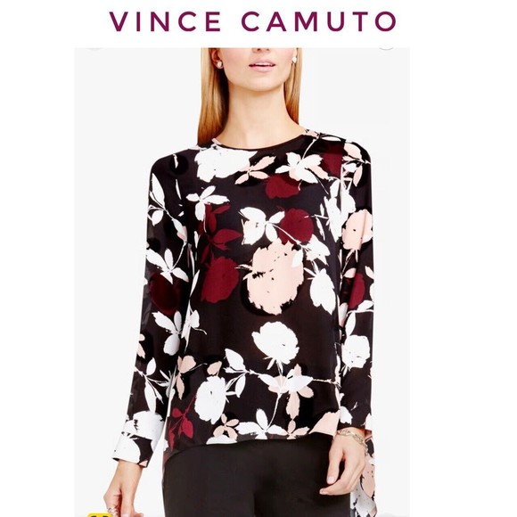 Vince Camuto Floral Hi Lo Blouse Size Small Women’s - Picture 1 of 9